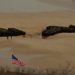 Arromanches: la bandiera a stelle e strisce Arromanches from Arromanches 360 Normandy France