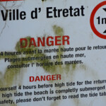 Attenzione alla marea! Danger, Etretat, Normandie, France