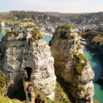 Étretat dalla cima della Falaise d’Aval View from Falaise Aval, Normandie, France